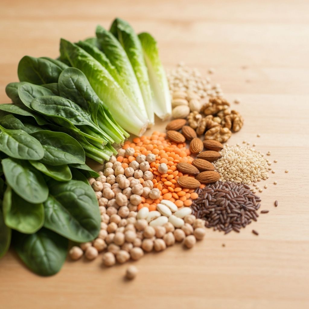 Blattgemüse, Hülsenfrüchte und Nüsse